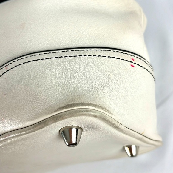 Coach Hamptons Classic Black and White Leather Hand Bag M3Q-9605 Zip Closure - Picture 9 of 16